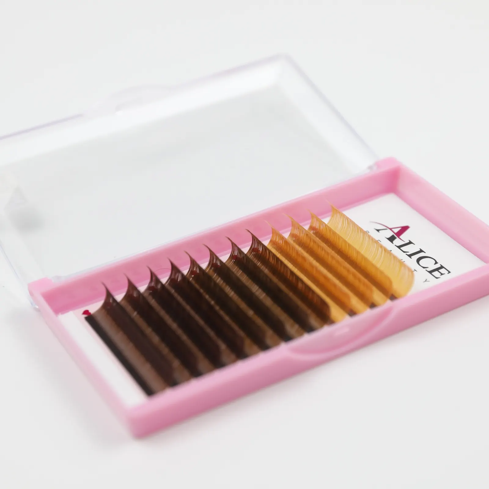 Wholesale Brown Lashes Trays Light Brown Middle Brown Dark Brown Color Lashes Individual Colorful Eyelash Extensions Brown