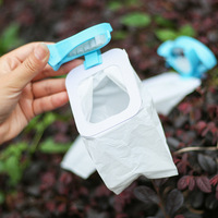 Juego de Bolsas de Plástico para Excrementos de Perros y Gatos con Clip para Recoger Desechos, Portátil, con Logotipo Personalizado, para Paseos al Aire Libre