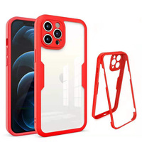 Protecteur d'écran en verre trempé 9H intégré étui pare-chocs transparent en verre intégral pour iPhone 13 étuis de téléphone portable