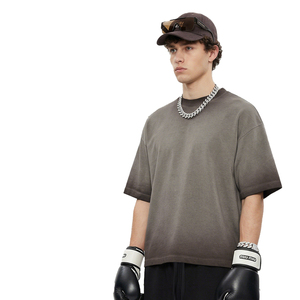 275GSM High Quality Custom Logo 100%Cotton Washed Vintage <b>Tshirt</b> Drop Shoulder Blank T Shirt Boxy Fit Oversized T-Shirt Men - Product Image 4