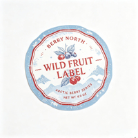 Étiquettes personnalisées découpées à la forme, motif montagne arctique vintage aux fruits sauvages, autocollantes, résistantes aux UV, écologiques et imperméables