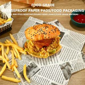 Customized Greaseproof Fast Food <b>Tray</b> Liner <b>Paper</b> Single-Sided for Bread Hamburger Cookie for Quick Service Restaurants - Product Image 2