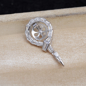 DIY Accessory Loose Pearl <b>Snake</b> Pendant S925 Silver 5812 Empty Setting with 9-10 Buckles Zodiac Year <b>Snake</b> Head Pendant - Product Image 4