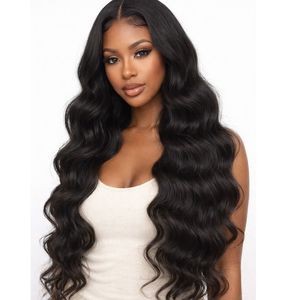 Peluca de Cabello Humano de Alta Calidad, Resistente al Calor, Larga y Rizada, con Ondas Grandes, Negra, con Encaje Frontal, Tamaño Promedio - Product Image 2