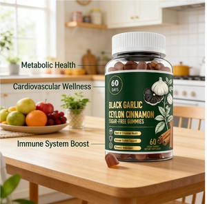 Gommes sans sucre à l'<span class=keywords><strong>ail</strong></span> <span class=keywords><strong>noir</strong></span> et à la cannelle de Ceylan |   60 Comprimés Végétaliens |   Complément alimentaire pour soutenir la santé cardiaque et immunitaire - Product Image 6