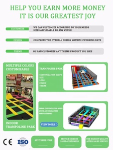 <span class=keywords><strong>Parc</strong></span> de trampolines intérieur commercial personnalisé, arène de saut multifonction avec mur adhésif pour centre commercial, centre de divertissement familial - Product Image 2
