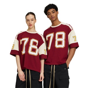 Dreaming Lion Herren Chao Marke Kontrast-Eishockey-T-Shirt Atmungsaktiv 270G Nylon/Kaschmir Spleißmuster Kurzarm für - Product Image 1