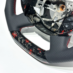 Volant sport à 3 branches en fibre de carbone forgée rouge, compatible avec Renault <span class=keywords><strong>Clio</strong></span> <span class=keywords><strong>4</strong></span> - Product Image 4