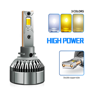 หลอดไฟหน้ารถยนต์ Gicoo M7T แบบ LED สามสี H7 12V 6500K สีขาว 3000K สีทอง 4300K สีเหลือง ระบบระบายความร้อนด้วยของเหลวแบบคู่ ท่อทองแดง - Product Image 3