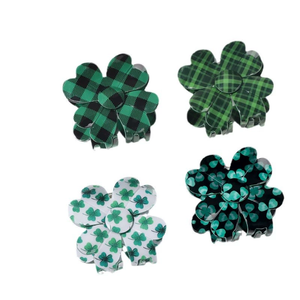 กิ๊บติดผมรูปใบโคลเวอร์ลายสก็อตสำหรับผู้หญิง วัสดุ PVC สำหรับวันเซนต์แพทริก - Product Image 4