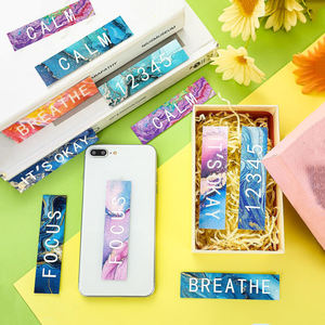 Xuri Minimalist Stress Relief Stickers Clean Lines Calm Colors Breathe Focus Cues Parfait pour la réduction de l'anxiété Espace de travail Relax - Product Image 5