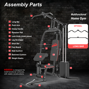 Équipement de musculation multi-stations de haute qualité pour la maison, ensemble stable de machines d'entraînement pour les extensions et les curls des jambes - Product Image 2