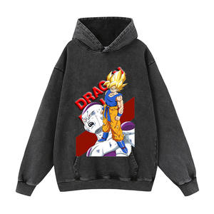 Sudadera Personalizada <span class=keywords><strong>de</strong></span> Algodón Negro Grueso con Lavado Ácido, Diseño Gráfico Vintage <span class=keywords><strong>de</strong></span> <span class=keywords><strong>Dragon</strong></span> <span class=keywords><strong>Ball</strong></span> Z, Trunks, Goku, Vegeta, Anime, Camiseta para Hombre, Sudadera con Capucha - Product Image 6