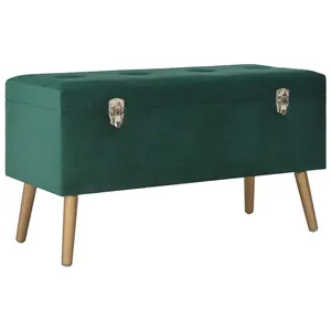European style New design Bedroom furniture green velvet storage lounge chair stool ottoman bench beach lounge chair