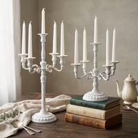 Candelabro de Lujo de Metal, Portavelas de 5 Brazos, Candelabro Alto para Centro de Mesa de Boda, Decoración Navideña para el Hogar