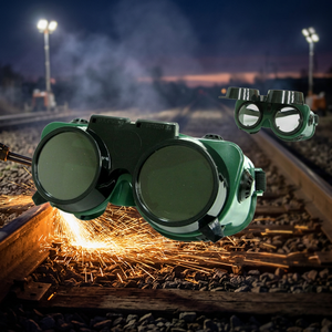 Gafas de Soldadura Abatibles con Certificación CE, Tono 5, Filtro Verde, Marco de PVC, Doble Cubierta de Policarbonato Antirrayas, para Soldadura con Oxígeno - Product Image 1