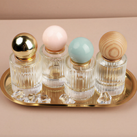 Flacons de parfum en verre ronds de 30 ml avec vaporisateur diffuseur, prêts à la recharge, bouchon à vis en aluminium, pour huiles essentielles et parfums – En stock