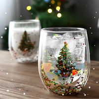 Tasses à lait en verre borosilicate double couche NEWELL, résistantes à la chaleur, transparentes, style américain, pour Noël