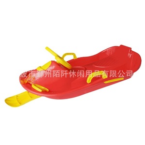 Luge pour enfants avec volant et freins, bleu royal, durable pour les jeux d'hiver - Product Image 2