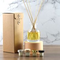 Diffuseur de céréales rond vide pour voiture, bouteille en verre de 50ml, 100ml, 200ml, vente en gros, livraison gratuite