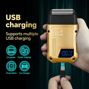 Afeitadora Dorada Inalámbrica Recargable por USB para Hombres, Máquina de Afeitar de Lámina para Cabello y Barba, Uso Facial, Cabezal Calvo, Doble Cuchilla S - Product Image 4