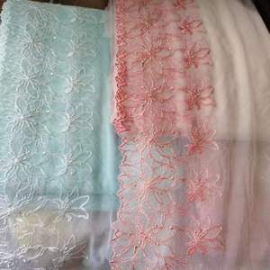 Larghezza 21.5 cm elastico a quattro vie elastico ricamato floreale poliestere spandex <span class=keywords><strong>tulle</strong></span> pizzo tessuto per le donne <span class=keywords><strong>reggiseno</strong></span> lingerie - Product Image 1