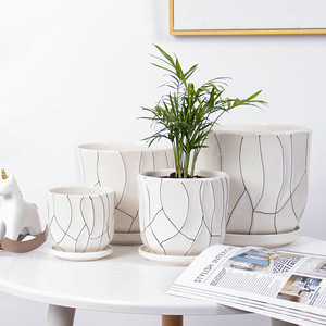 Maceta creativa pintada <span class=keywords><strong>a</strong></span> <span class=keywords><strong>mano</strong></span> para sala de estar, escritorio, balcón, decoración, maceta suculenta, maceta de cerámica blanca, venta al por mayor - Product Image 1