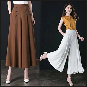 <span class=keywords><strong>Pantaloni</strong></span> Eleganti da Ufficio Primaverili ed Estivi, Vintage a Vita Alta con Tasche, <span class=keywords><strong>Taglie</strong></span> <span class=keywords><strong>Forti</strong></span>, Casual a Gamba Larga - Product Image 2