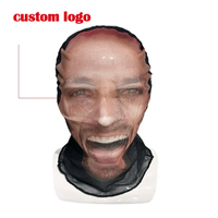 Masque facial 3D personnalisé unisexe pour l'extérieur, en maille transparente, avec impression de visage de célébrité, drôle, pour cosplay, couvre-chef, masque de fête, nouveauté
