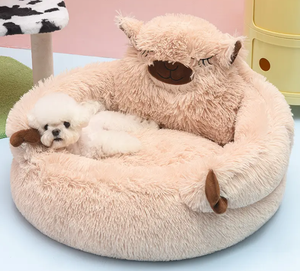 Großhandel Hochwertige Zwinger Slip Fluffy Sofa Couch Bett Cartoon Tier Design Haustier Weiche Plüsch Wärme Luxus Haustier Hunde bett für Haustier - Product Image 5