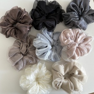 Chouchous élégants en organza double couche couleur unie, accessoires capillaires en maille de haute qualité pour usage quotidien pour femmes - Product Image 1