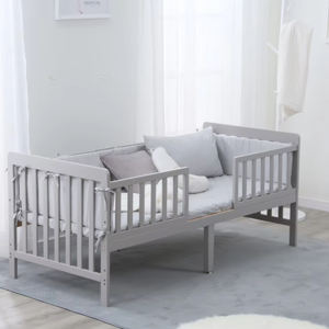 Cuna 5 en 1 de madera maciza, cama para niños de gran tamaño con muebles de dormitorio personalizados para uso escolar directo de fábrica - Product Image 4