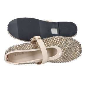 Ballerines pour femmes Laura Biagiotti, beige, taille 41, chaussures de danse plates ornées de cristaux - Product Image 6