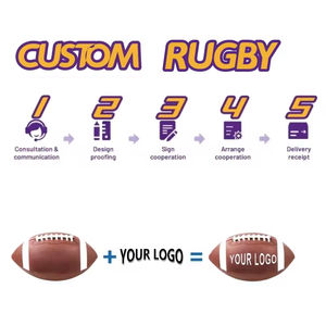 Ballon de football américain professionnel en cuir PU avec logo personnalisé, taille 9, style rugby, chambre à air en caoutchouc grainé pour l'entraînement - Product Image 4