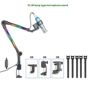 Support de microphone de bureau RVB 360 bras de flèche réglable pour téléphone Streaming en direct et jeux Support et support en métal coloré