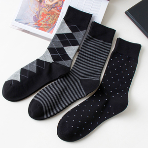 Chaussettes Minghui Homme à Carreaux et Rayures Respirantes et Confortables pour Réunions et Travail - Product Image 2