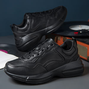 Zapatos Casuales de Plataforma Clásicos para Hombre, Zapatos Deportivos de Piel Sintética Negra de Primera Calidad en Color Puro - Product Image 3