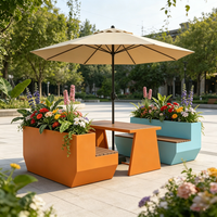 Meubles combinés élégants et résistants aux intempéries avec jardinière pour les loisirs en plein air, les moments de détente et les contextes commerciaux