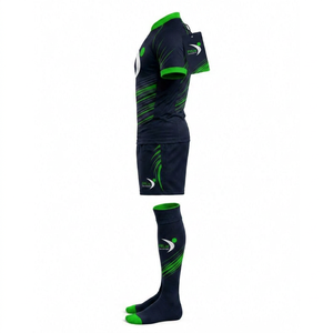 Ensemble d'uniformes de rugby unisexes FitLiv International, bleu foncé et vert, polyester respirant, taille adulte, service OEM, couleurs personnalisées - Product Image 4
