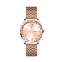 Reloj Moderno Chronoforce de Aleación con Movimiento de Cuarzo Seiko, Esfera de Cristal Analógica, Resistente al Agua, Correa de Malla de Acero Inoxidable, Elegante y a la Moda