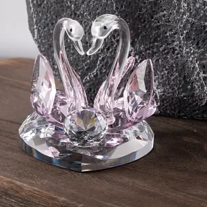 Wholesale Double souvenir customize crystal swans For Wedding Favors