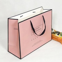 Sacs cadeaux cosmétiques avec logo, sacs shopping avec poignée en ruban, sacs en papier pour Noël, boutique, emballage de vêtements et de bijoux