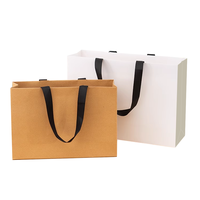 Sac en papier kraft personnalisé blanc 230 g/m² pour plats à emporter et cadeaux avec votre logo imprimé