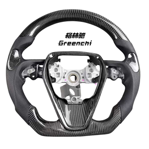 Volant de voiture personnalisé en fibre de carbone pour Toyota Camry Corolla E210 (2019-2022), fond plat - Product Image 4