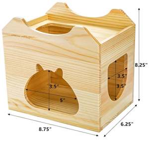 Casetta in Legno Personalizzata per Cincillà, Rifugio Naturale per Piccoli Animali, Tana per Scoiattoli e Petauri dello Zucchero in Gabbia, Habitat in Legno per Criceti - Product Image 2