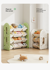 Armoire de rangement intérieure pour enfants, organisateur de jouets en plastique, meuble bibliothèque pour bébés, rangement de jouets de maternelle, placard - Product Image 4
