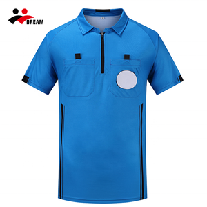 Factory Wholesale <strong>Polyester</strong> Sublimated Quick Dry Quarter Zip Soccer Polo Referee Jersey Custom logo Men Football Referee <strong>Shirt</strong> - Product Image 5