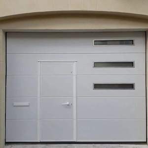 <span class=keywords><strong>Porte</strong></span> sectionnelle industrielle automatique <span class=keywords><strong>avec</strong></span> <span class=keywords><strong>porte</strong></span> à battant, acier isolé 42 mm, CE, usage intensif pour entrepôt, usine, quai <span class=keywords><strong>de</strong></span> chargement - Product Image 1