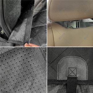 Tapis de coffre de voiture pour animaux de compagnie noir 206x132cm matelassé anti-salissures, housse de siège arrière pour chien - Product Image 2