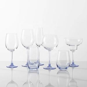 مجموعة كؤوس نبيذ فاخرة مخصصة من الزجاج الملون الأزرق البحري، كؤوس صودا، كؤوس نبيذ أحمر للتخييم والحفلات والأعراس - Product Image 1